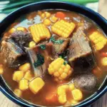 Pork Rib Soup with Corn and Mushrooms