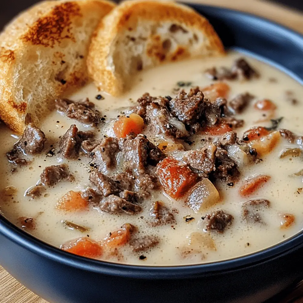 One Pot Philly Cheesesteak Soup