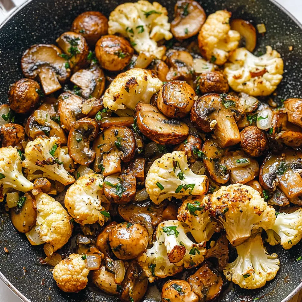 Garlic Mushrooms Cauliflower Skillet