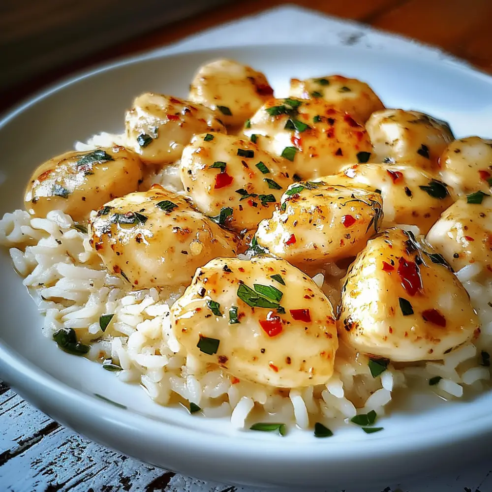 Chicken Scampi with Creamy Garlic Parmesan Rice