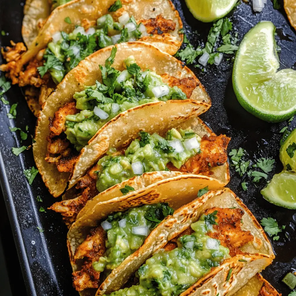 Crispy Poblano Chicken Tacos with Avocado-Jalapeño Salsa