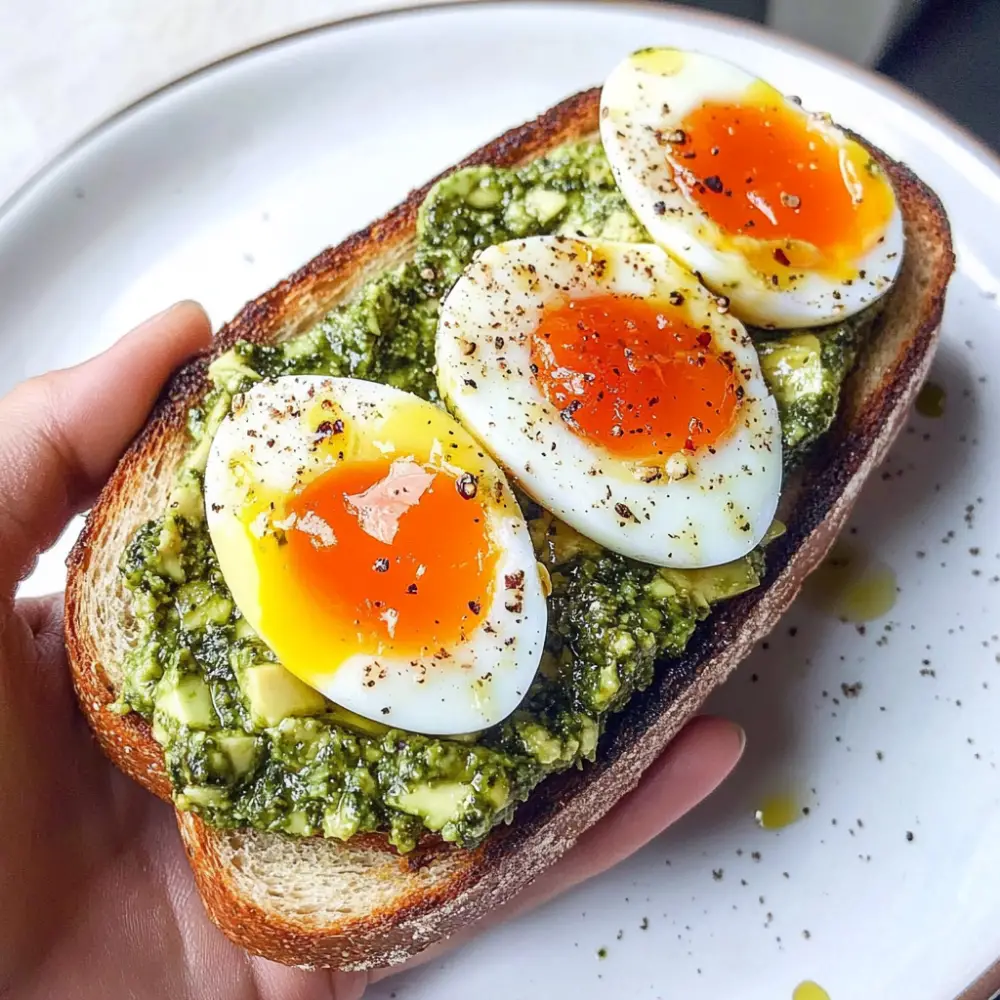 Jammy Egg, Avocado & Pesto Toast