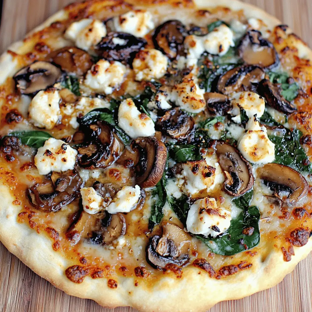 Balsamic Mushroom & Goat Cheese Pizza with Spinach