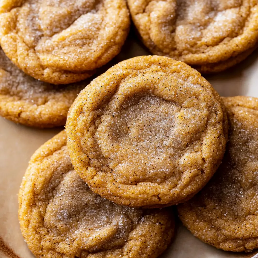 Chewy Pumpkin Snickerdoodle Cookies