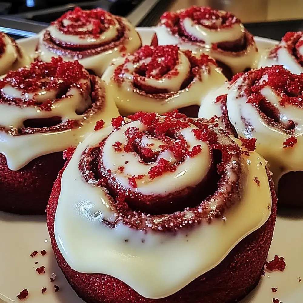 Red Velvet Cinnamon Rolls with Cream Cheese Icing