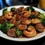 Honey Garlic Shrimp, Sausage & Broccoli