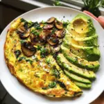 Mushroom and Spinach Omelette with Avocado