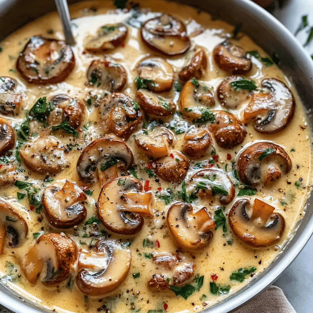 Creamy Garlic Butter Tuscan Mushrooms