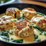 Spinach Alfredo Chicken Meatballs Delight