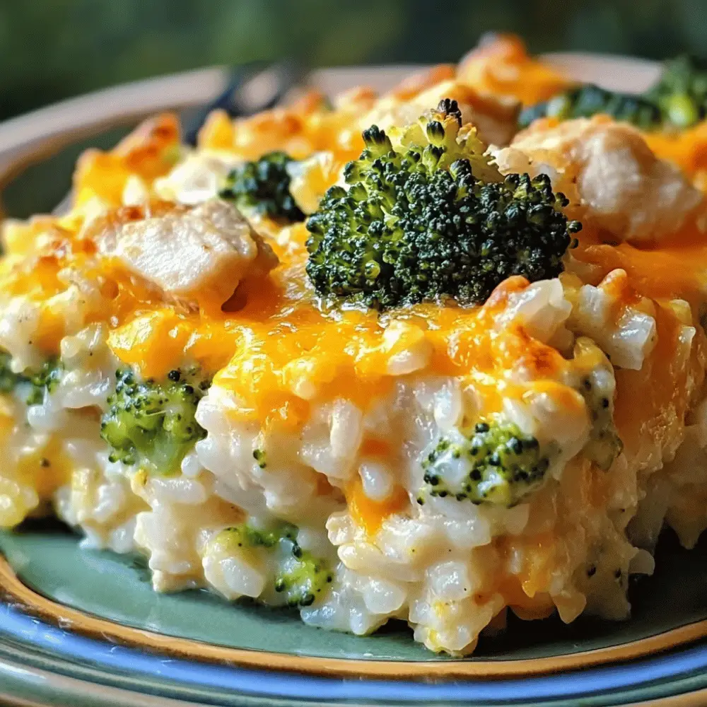 Cheesy Chicken Broccoli and Rice Casserole