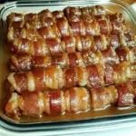 Bacon Wrapped Smokies with Brown Sugar and Butter