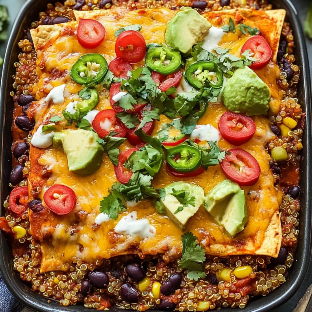 Black Bean Quinoa Enchilada Bake