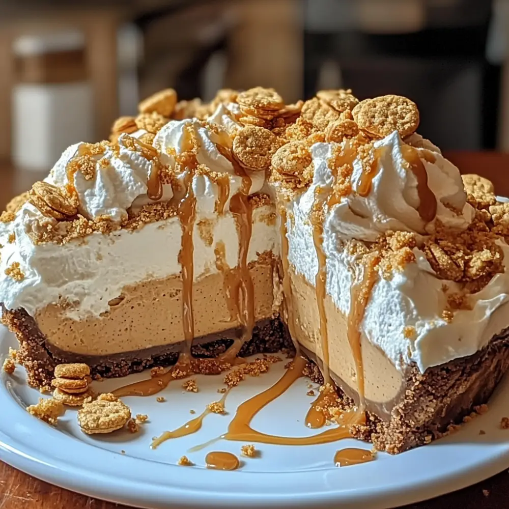 Nutter Butter Cream Pie with Whipped Peanut Butter Filling