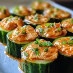 Buffalo Chicken Salad Cucumber Rolls