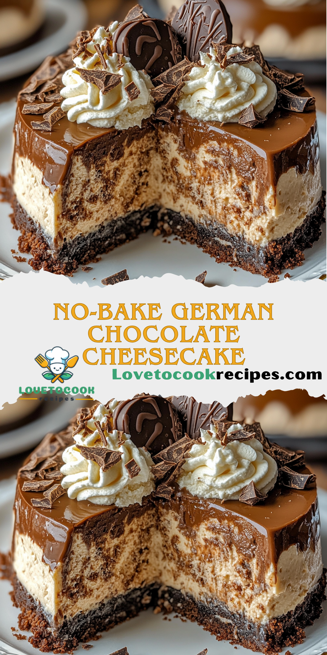 No-Bake German Chocolate Cheesecake