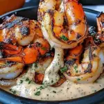 Spicy Garlic Parmesan Grilled Shrimp with Lemon-Herb Aioli