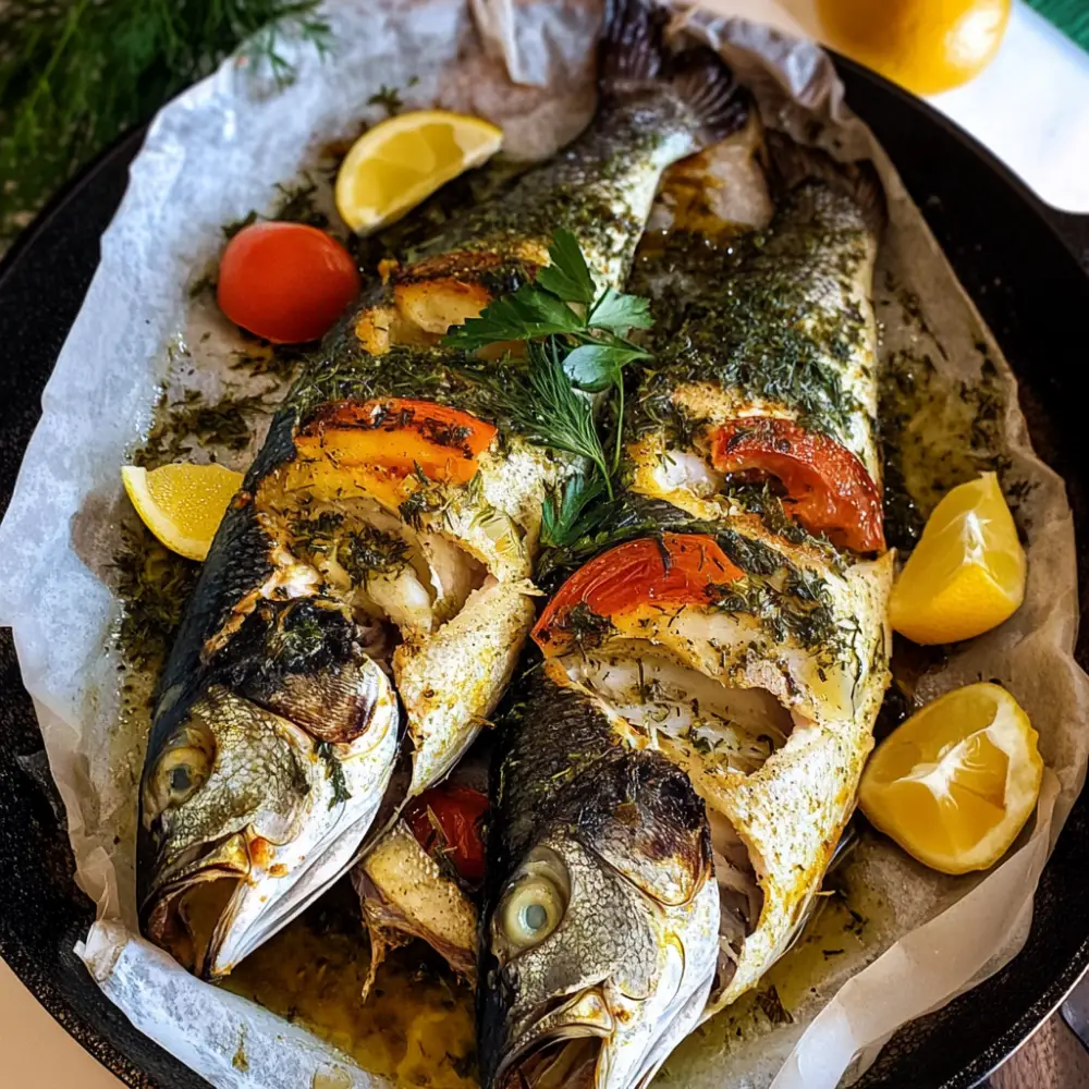 Whole Baked Branzino Fish