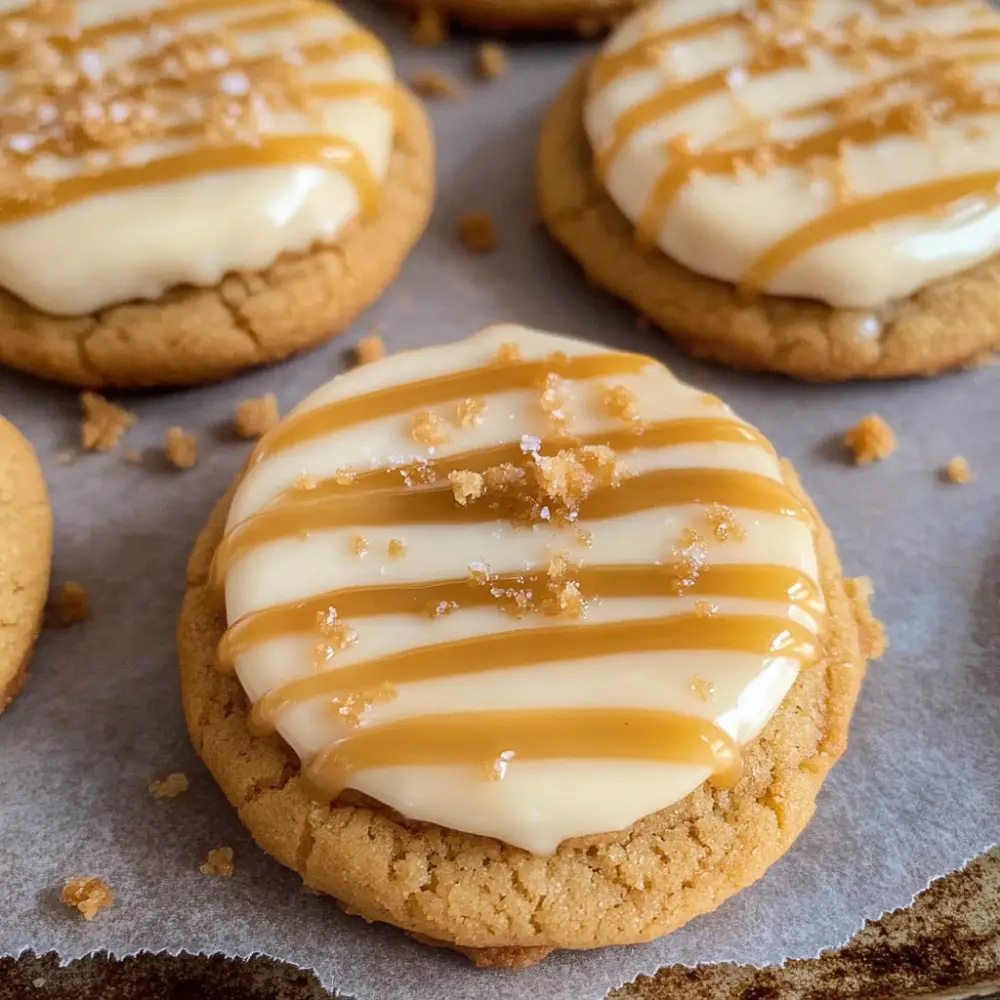 Copycat Crumbl Salted Caramel Cheesecake Cookies