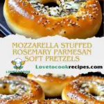 Mozzarella Stuffed Rosemary Parmesan Soft Pretzels