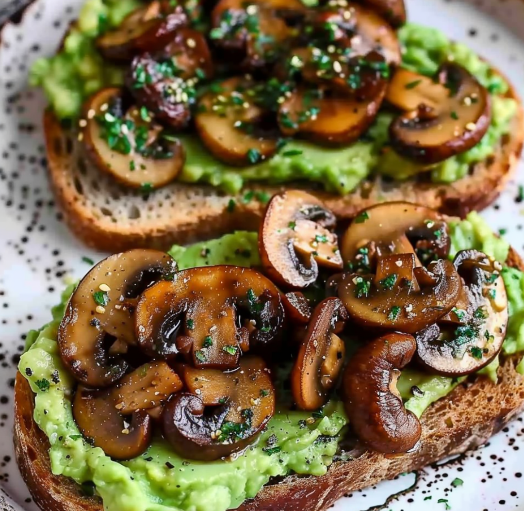 Avocado Garlicky Mushroom Toast Recipe