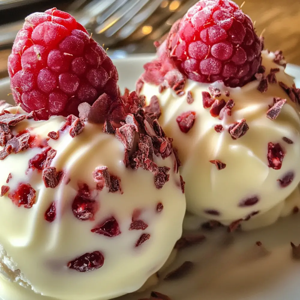 White Chocolate and Raspberry Cheesecake Balls