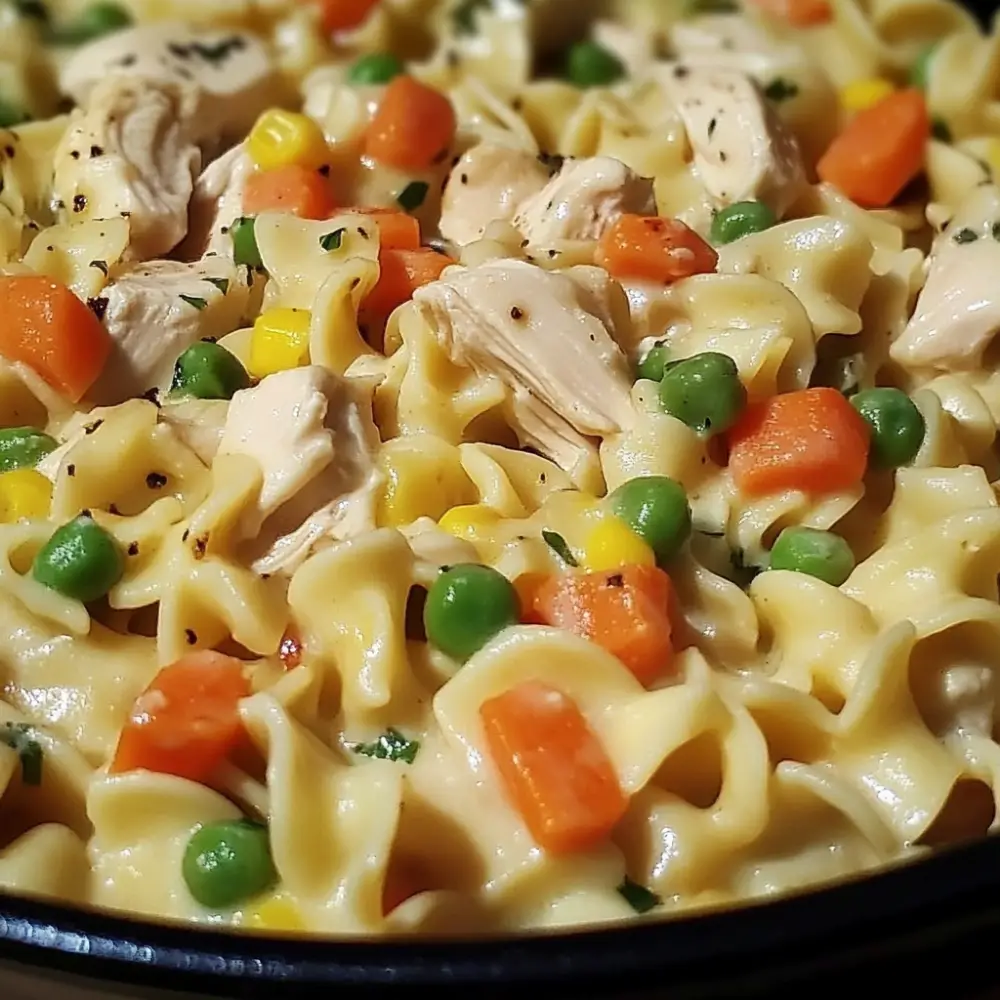 Chicken Pot Pie Noodle Skillet