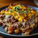 Cheesy Loaded Meatloaf Casserole with Vegetables