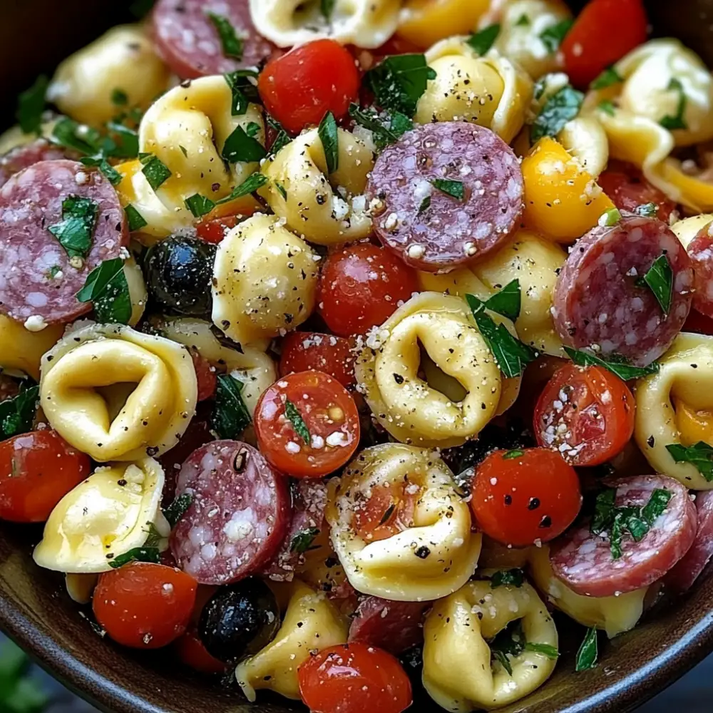 Salami-Mozzarella Tortellini Pasta Salad