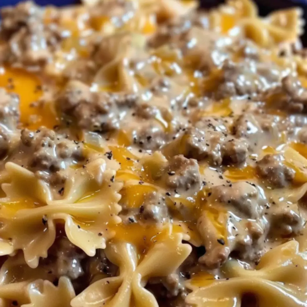 Creamy Beef and Bowtie Pasta