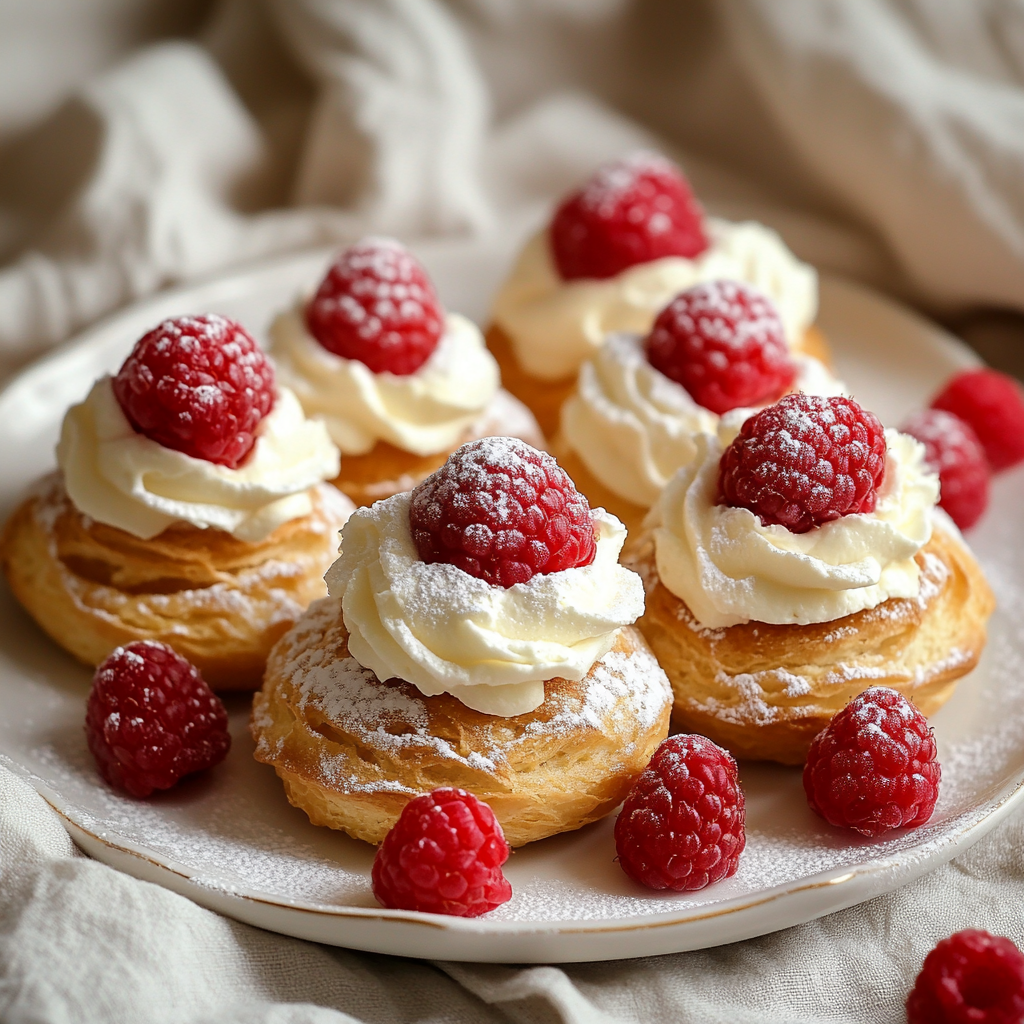 Raspberry Cream Puffs
