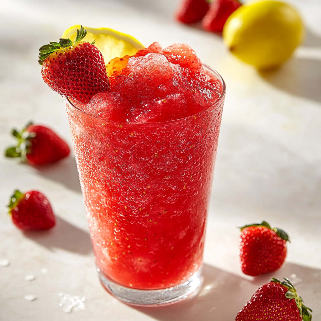 3-ingredient Healthy Strawberry Slushie