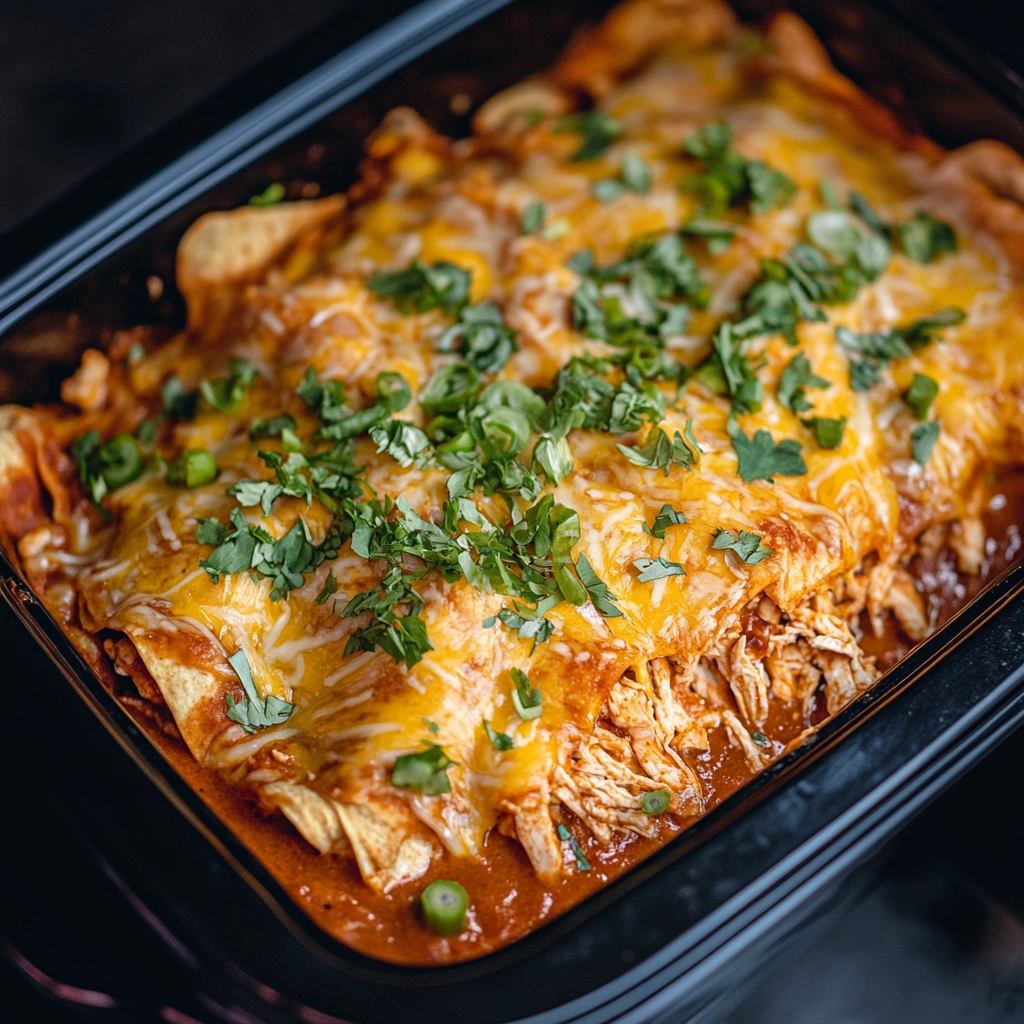 Slow Cooker Chicken Enchiladas