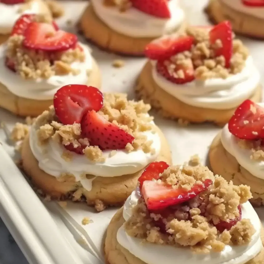 Strawberry Cheesecake Crumbl Cookies