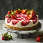 Healthy Strawberry Swirl Cheesecake 3 Healthy Strawberry Swirl Cheesecake