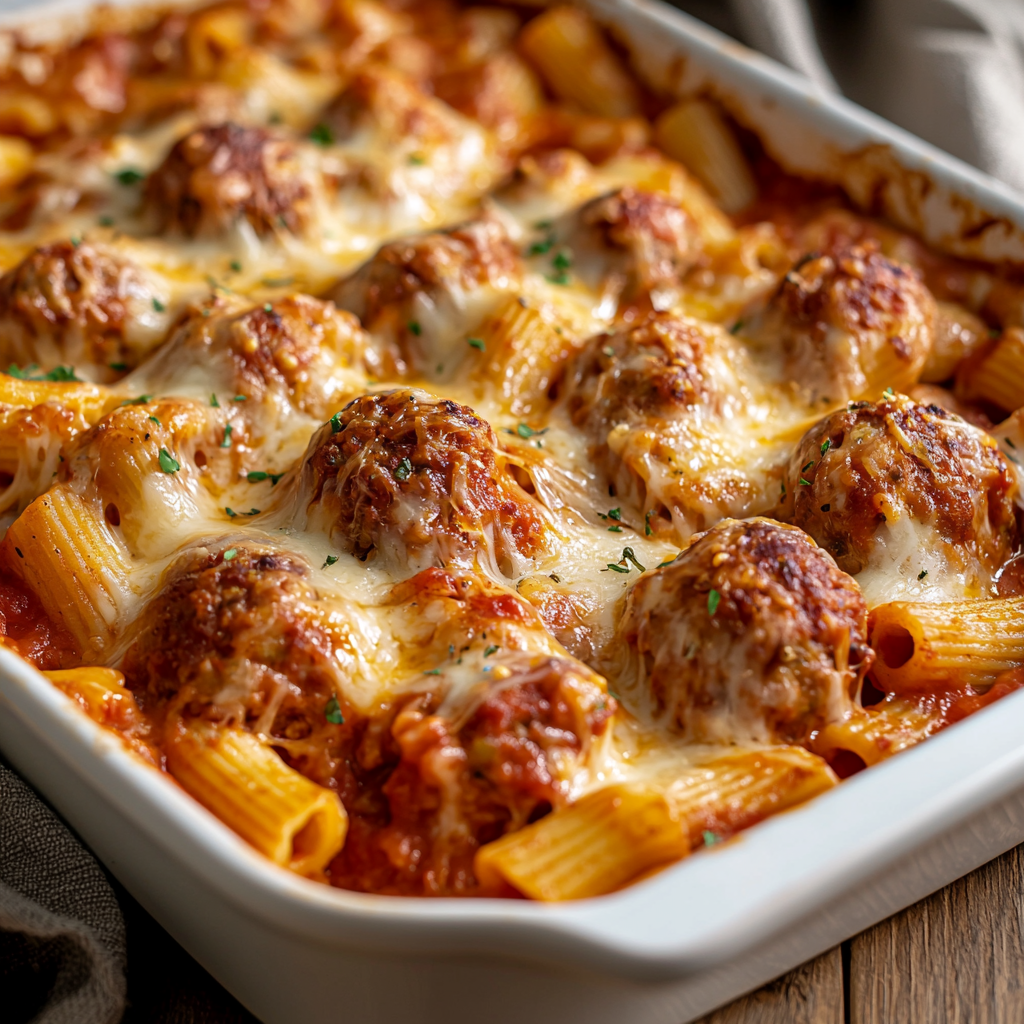 Meatballs Pasta Casserole