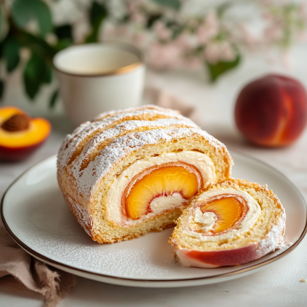 Black tea peach roll