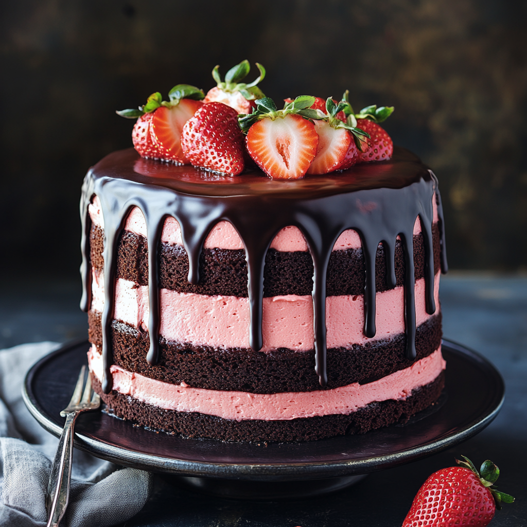 strawberry chocolate cake