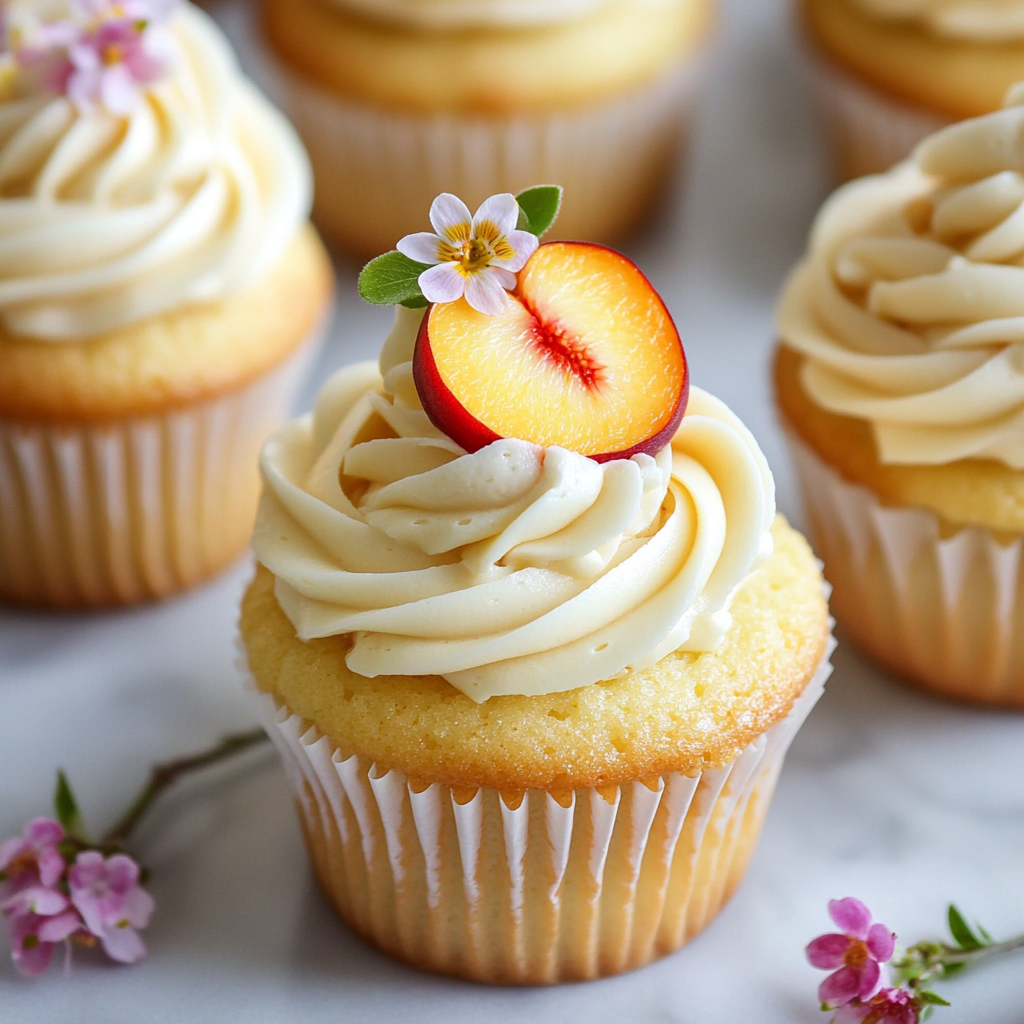 Honey Peach Cream Cheese Cupcakes