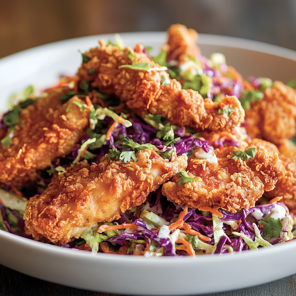 Spring Crispy Chicken with Garden Slaw