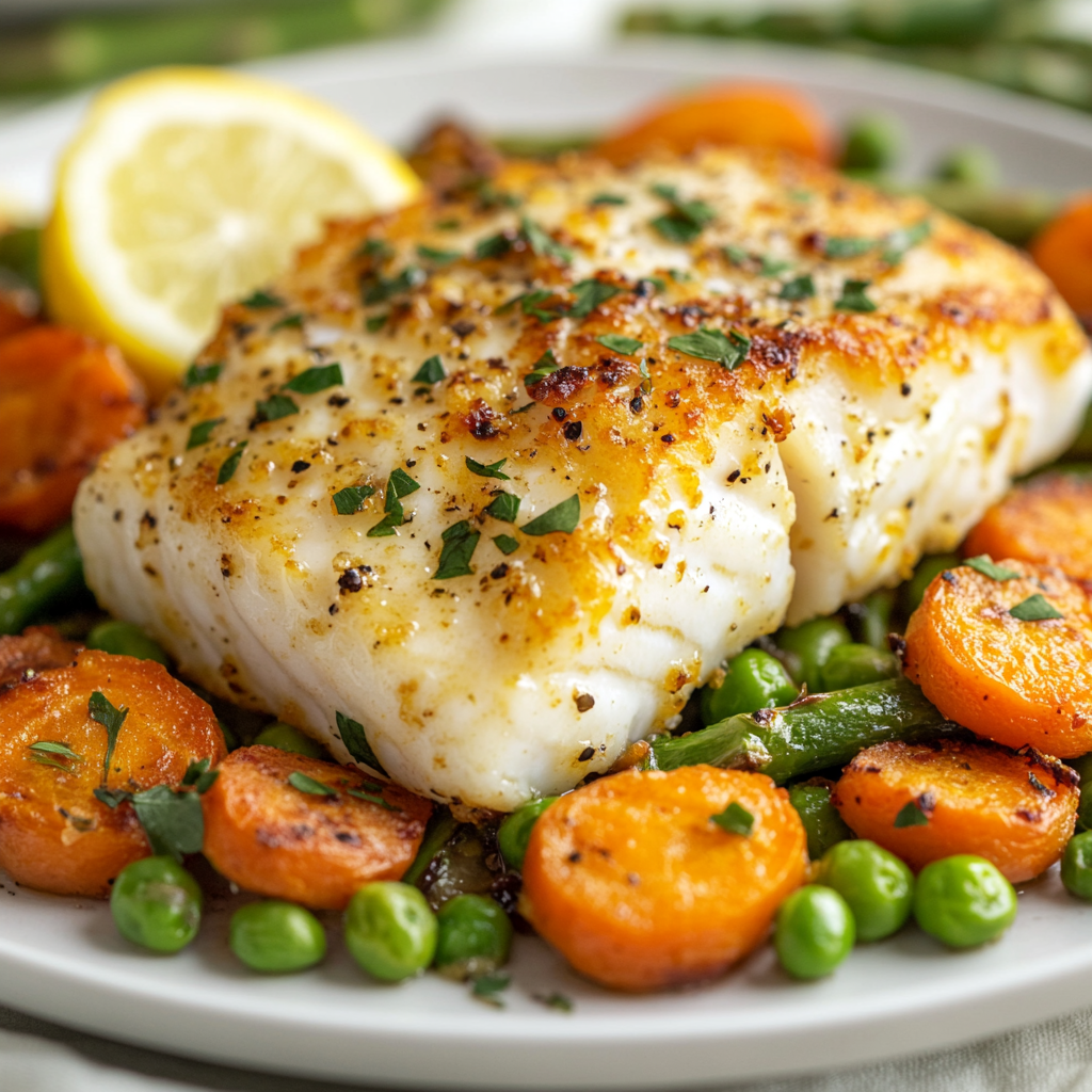 Baked Cod with Spring Vegetables