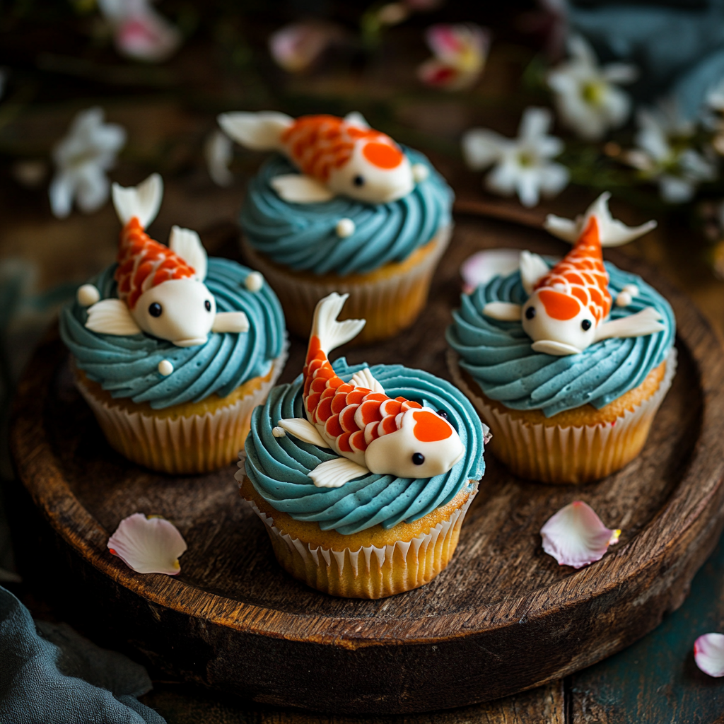 Koi Pond Cupcakes