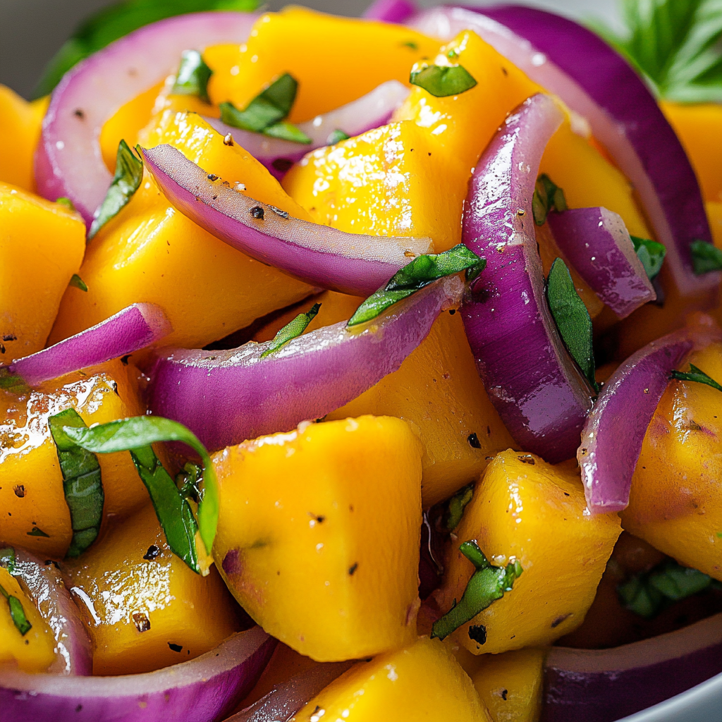 Mango Salad with Red Onion and Fresh Herbs