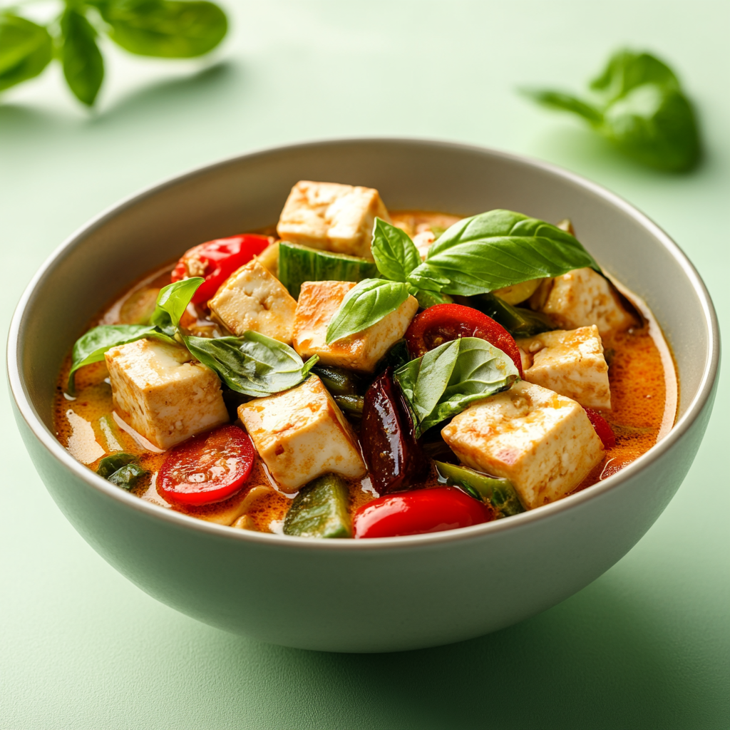 Spring Garden Thai Curry with Tofu and Basi
