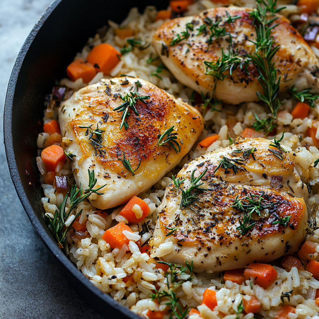 Spring Herb Chicken Rice Skillet