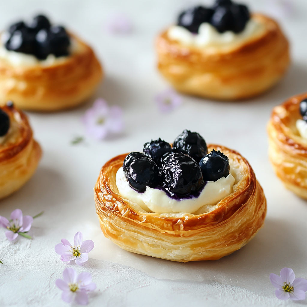 Spring Blueberry Cream Cheese Blossoms