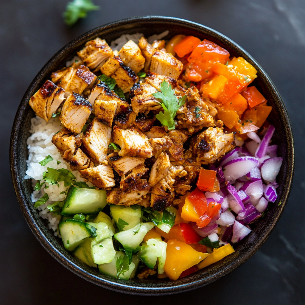 Chicken Shawarma Crispy Rice Salad