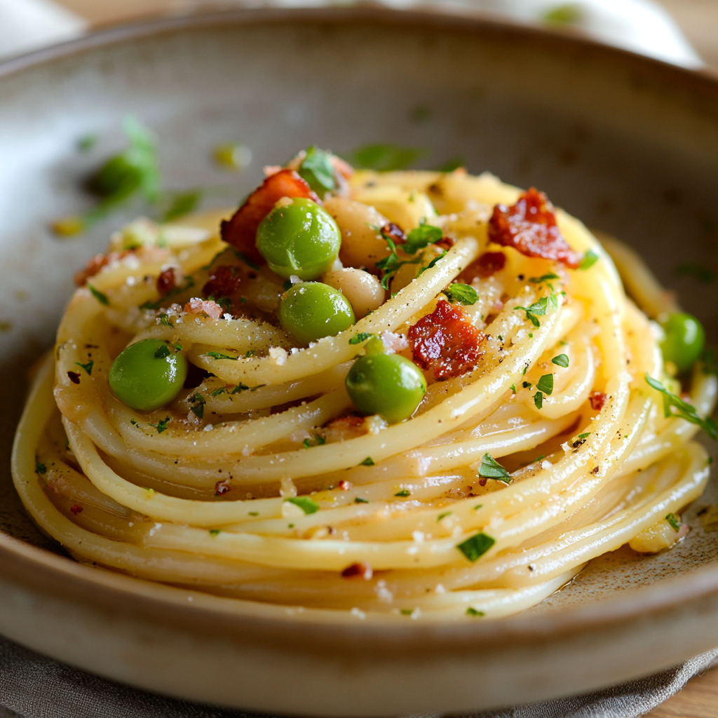 Pasta with Fava Beans and Pancetta