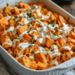 Buffalo Chicken Sweet Potato Casserole