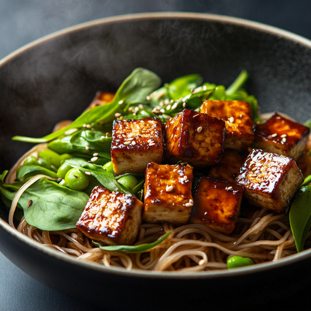 Tofu Noodle Stir Fry with Spring Vegetables