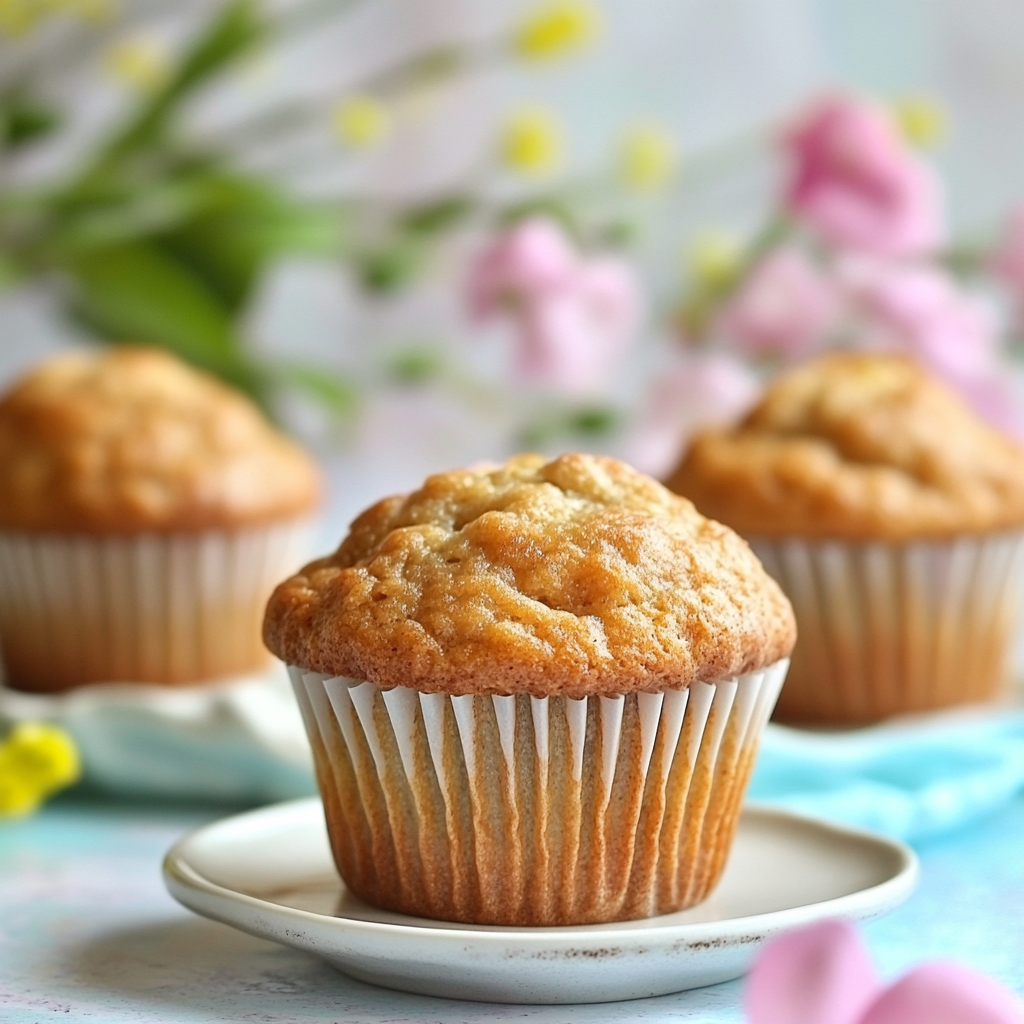 Spring Cottage Cheese Banana Muffins